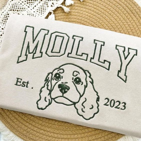 Custom Embroidered Pet Portrait Outline Sweatshirt