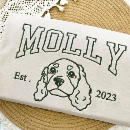 Custom Embroidered Pet Portrait Outline Sweatshirt