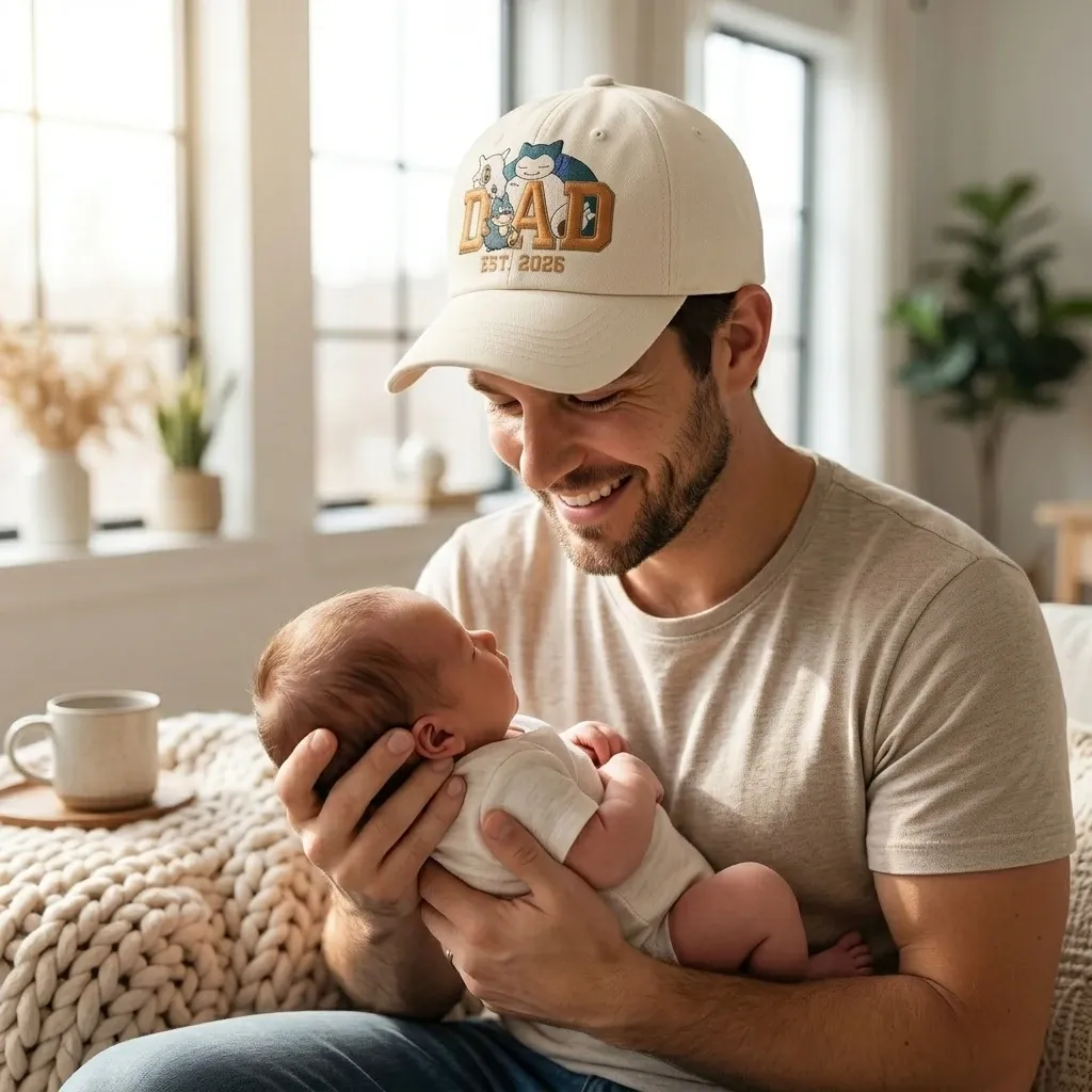 Personalized PokaDad Embroidered Baseball Cap Anime Dad Hat Pocket Beast Father’s Day Gift for Dad Gamers