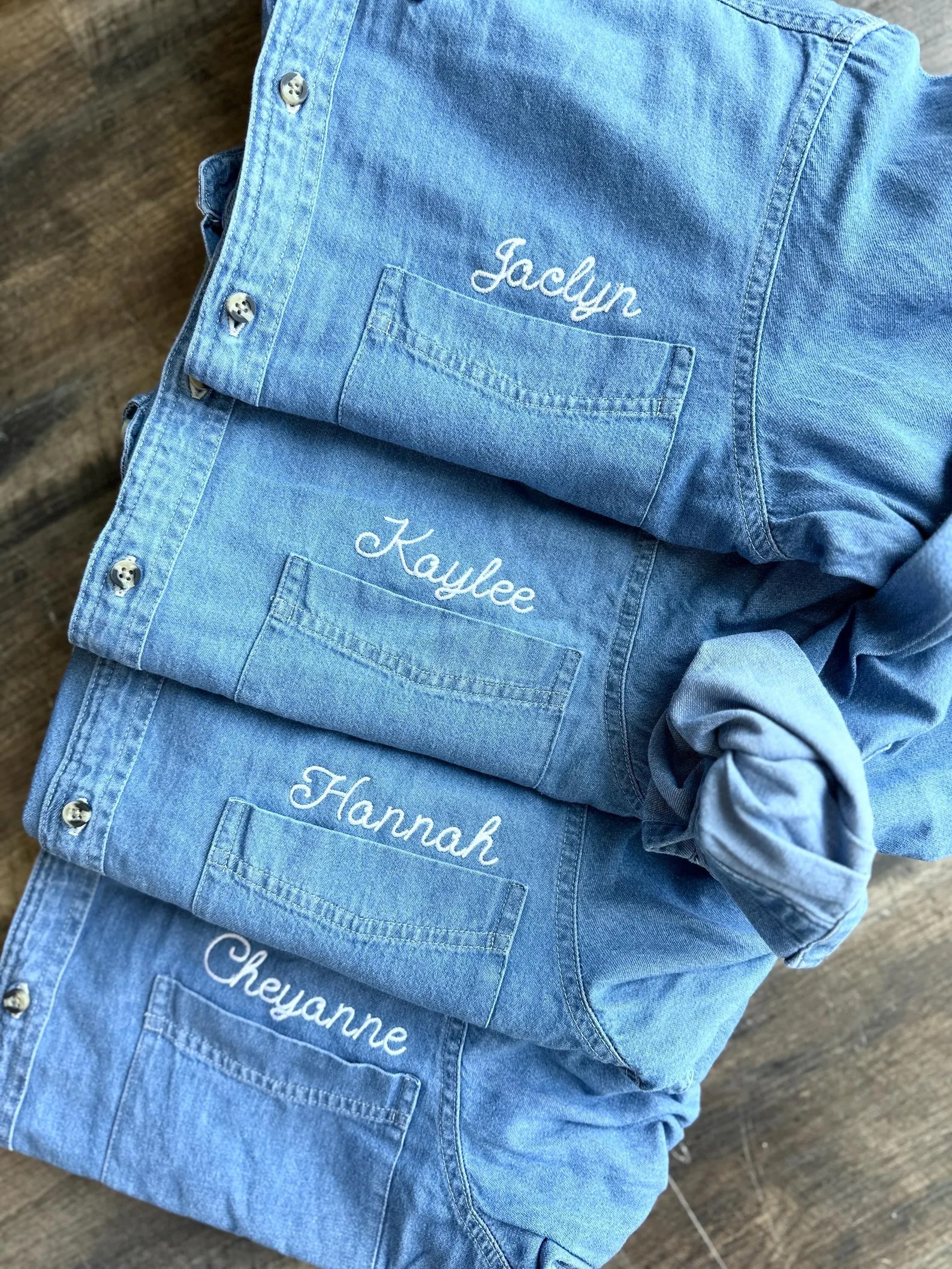 Embroidered Button Down For Bridal Party Minimalist Name Wedding Day Button Up Shirt