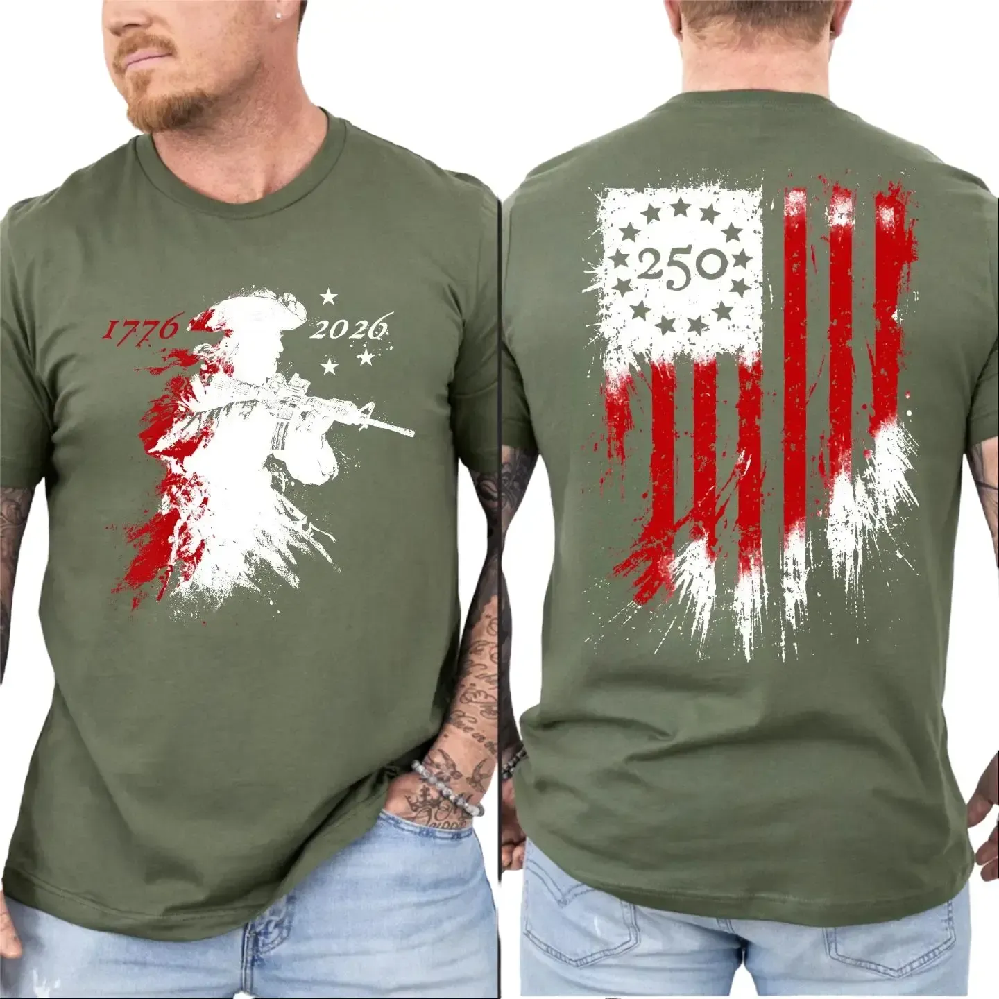 250 Years Celebration Shirt Modern Patriot 1776 2026 Tee American Flag Tee