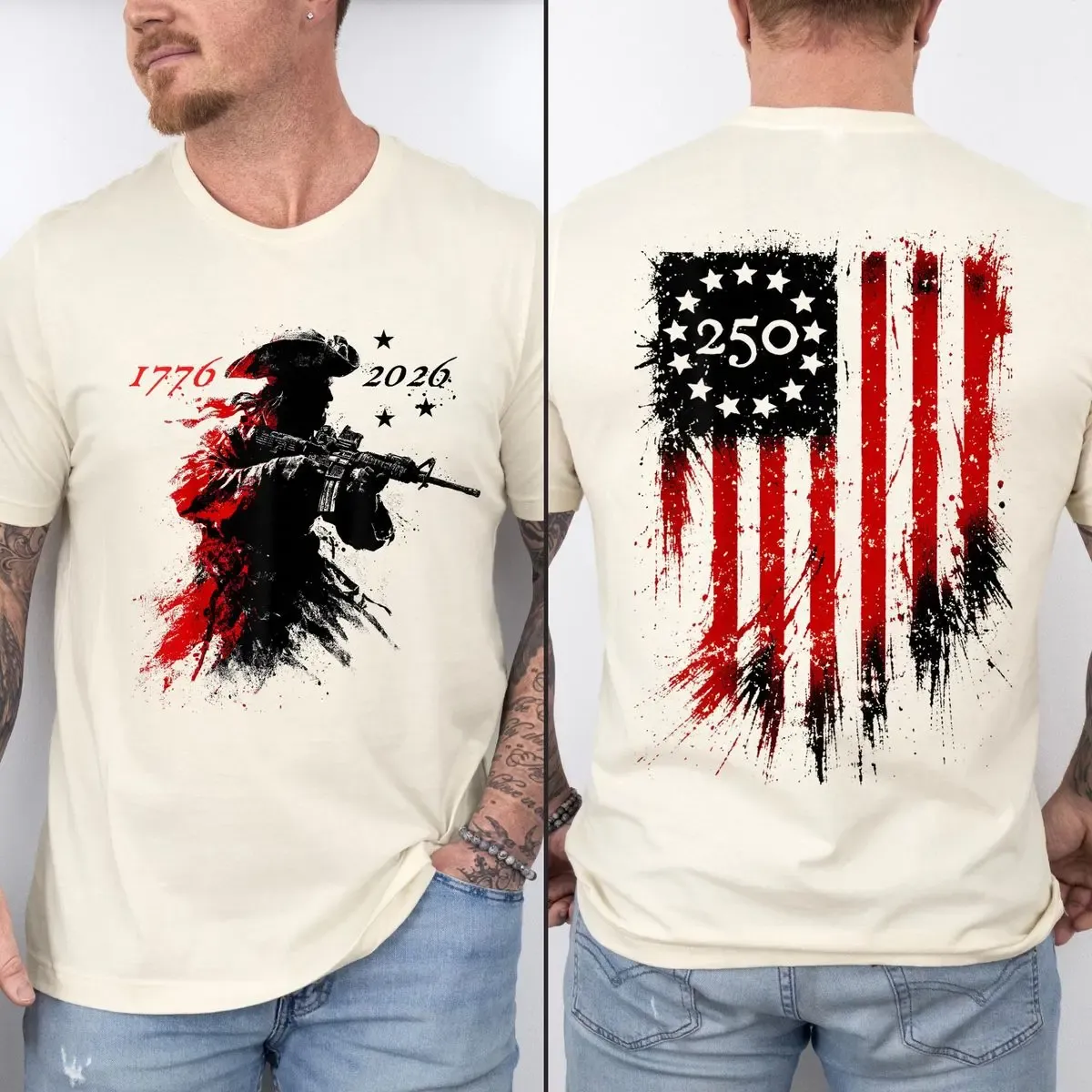 250 Years Celebration Shirt Modern Patriot 1776 2026 Tee American Flag Tee