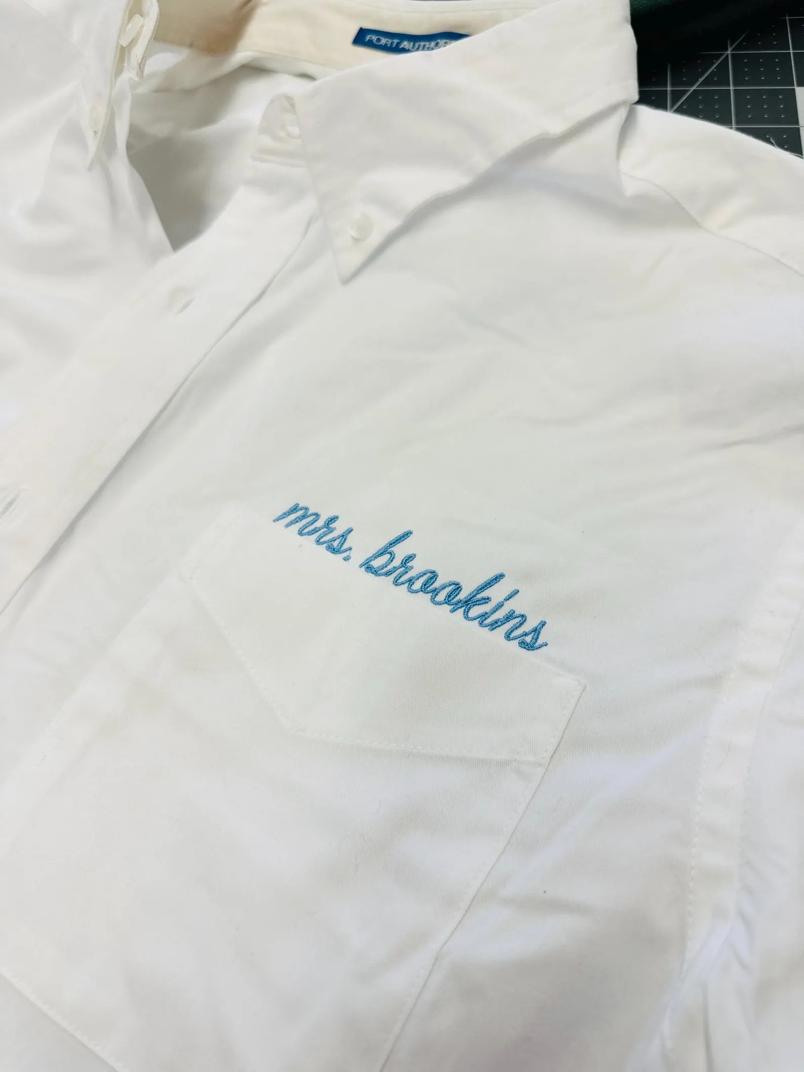 Embroidered Button Down For Bridal Party Minimalist Name Wedding Day Button Up Shirt