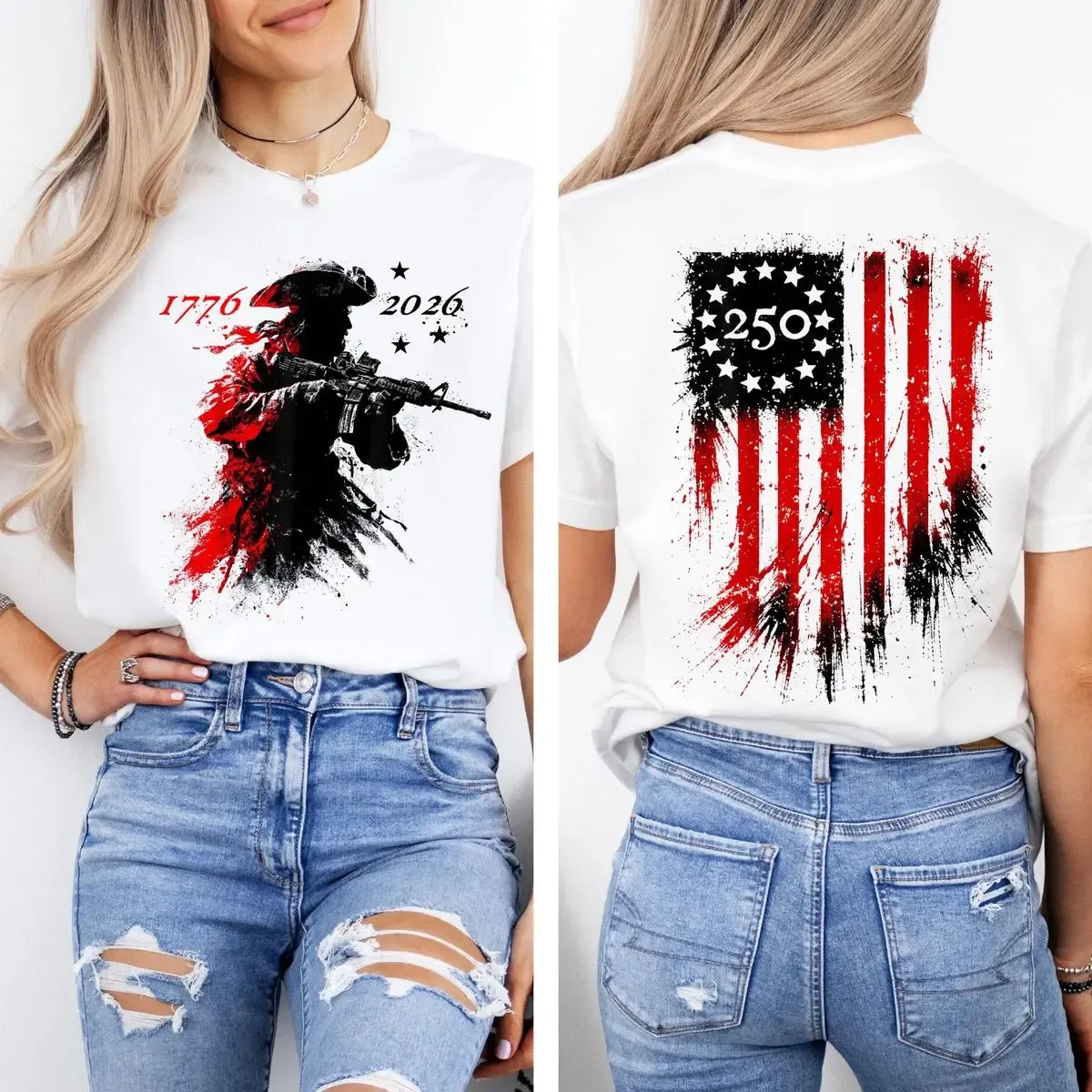 250 Years Celebration Shirt Modern Patriot 1776 2026 Tee American Flag Tee
