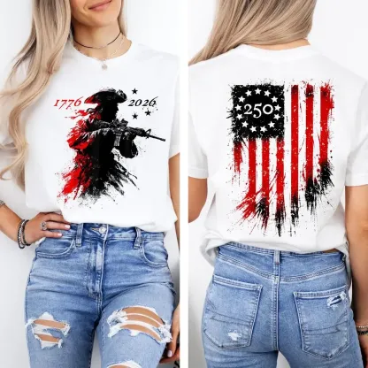 250 Years Celebration Shirt Modern Patriot 1776 2026 Tee American Flag Tee