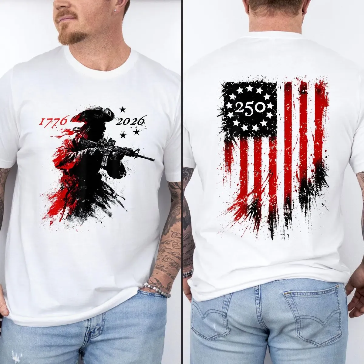 250 Years Celebration Shirt Modern Patriot 1776 2026 Tee American Flag Tee