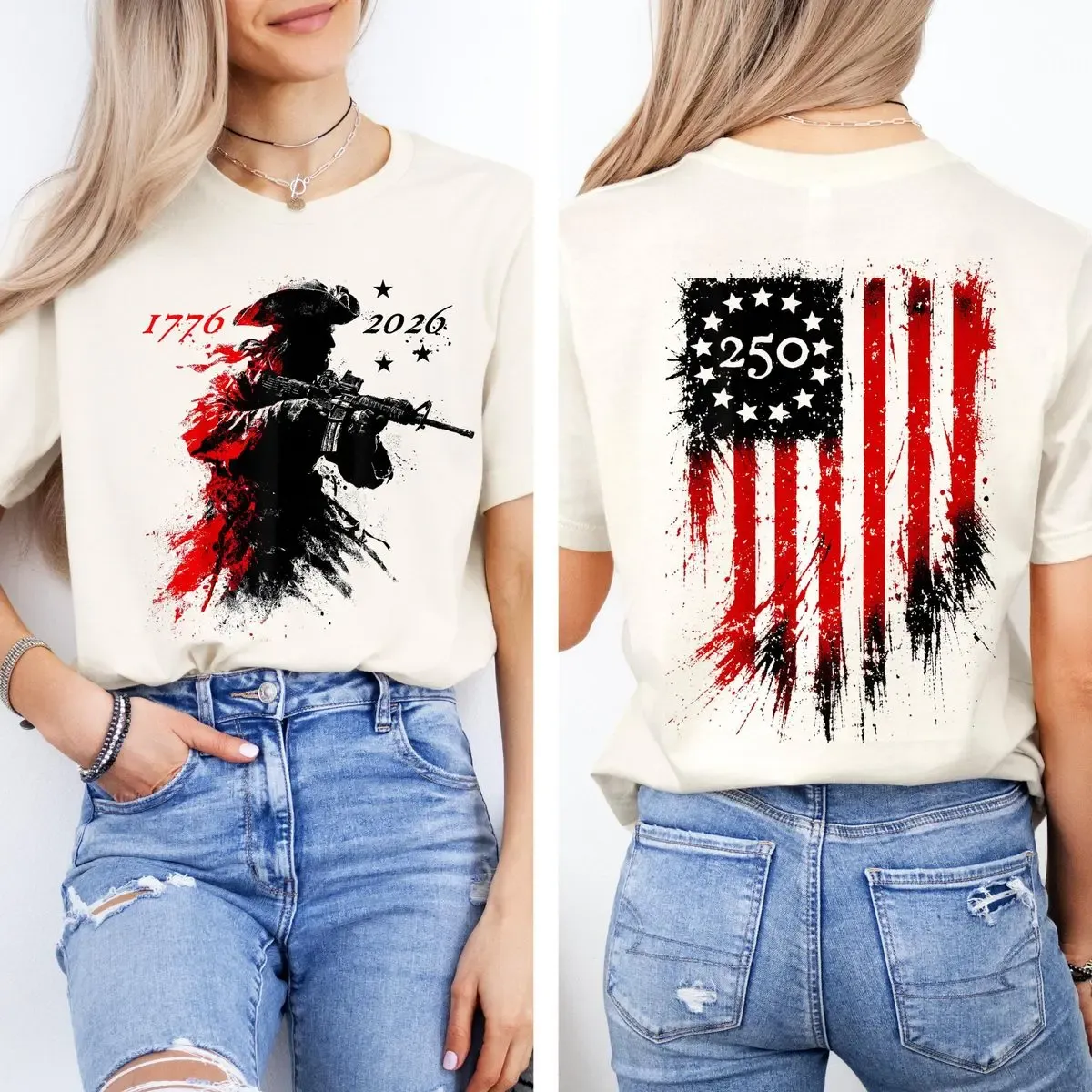 250 Years Celebration Shirt Modern Patriot 1776 2026 Tee American Flag Tee