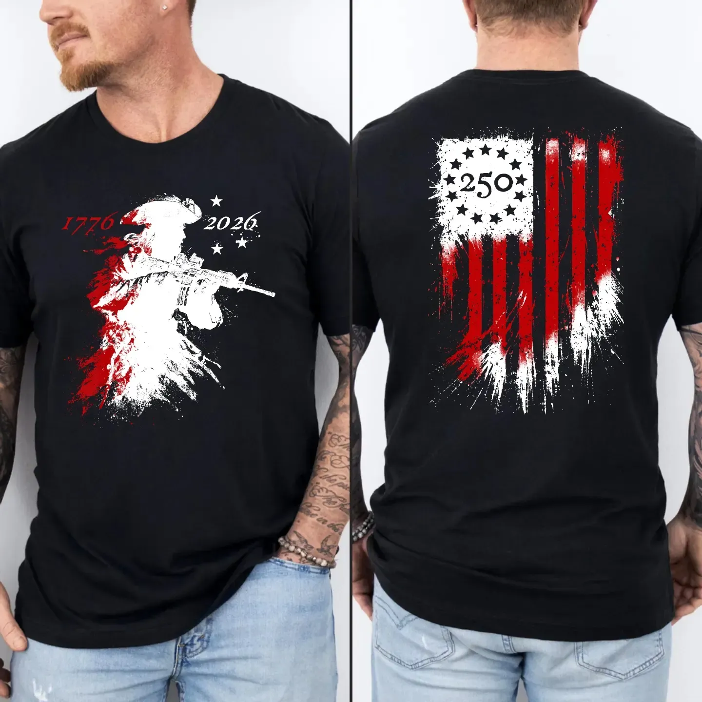 250 Years Celebration Shirt Modern Patriot 1776 2026 Tee American Flag Tee
