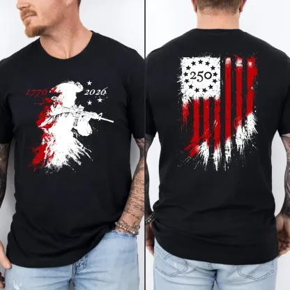 250 Years Celebration Shirt Modern Patriot 1776 2026 Tee American Flag Tee