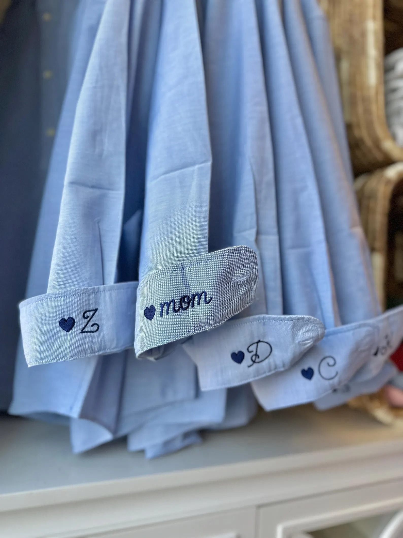 Button Up Shirt With Personalized Embroidered Cuff Detail Shirts for Bridal Party Minimalist Wedding Day Button Down