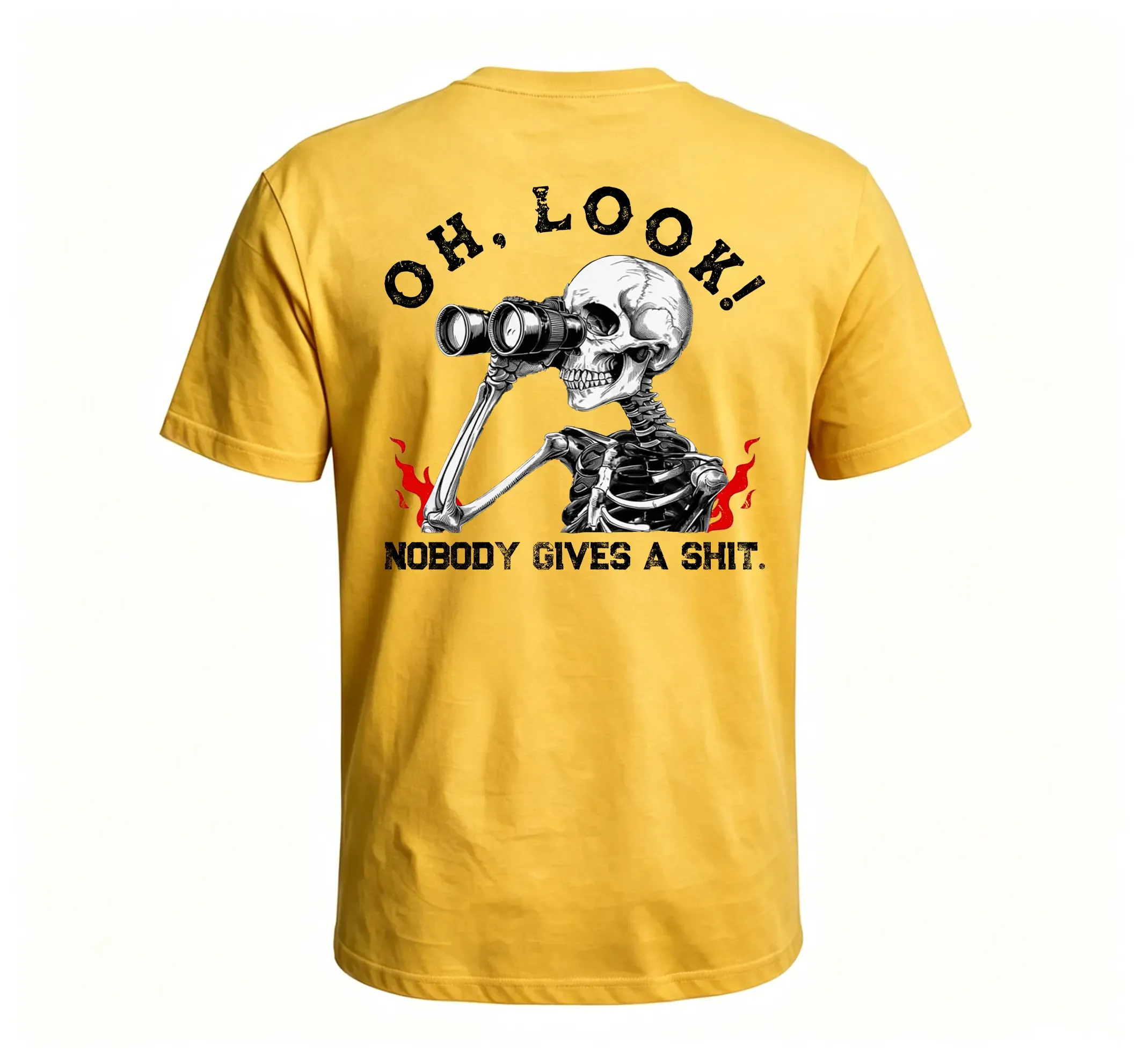 Nobody Gives A Shit Sarcastic Skull Printing Tee