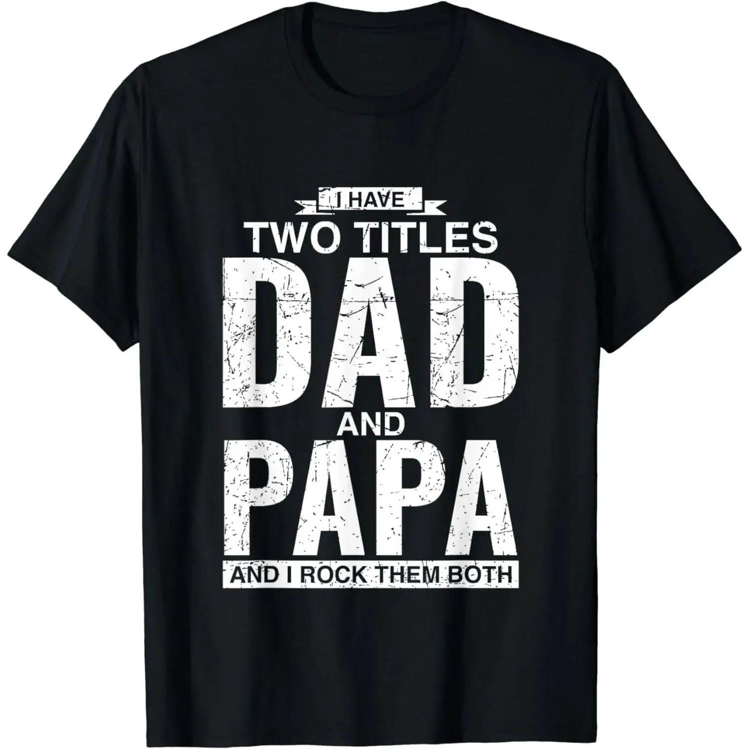 Cool Dad And Papa Double Title Rocking T-Shirt For Awesome Fathers Father's Day Gift