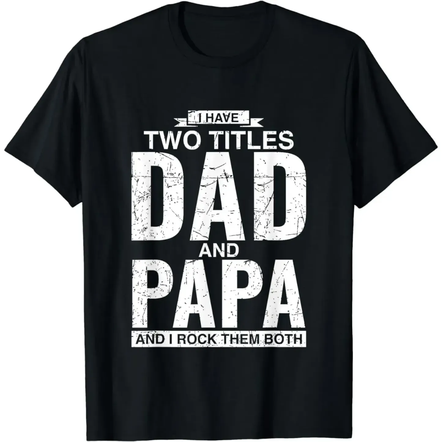 Cool Dad And Papa Double Title Rocking T-Shirt For Awesome Fathers Father's Day Gift