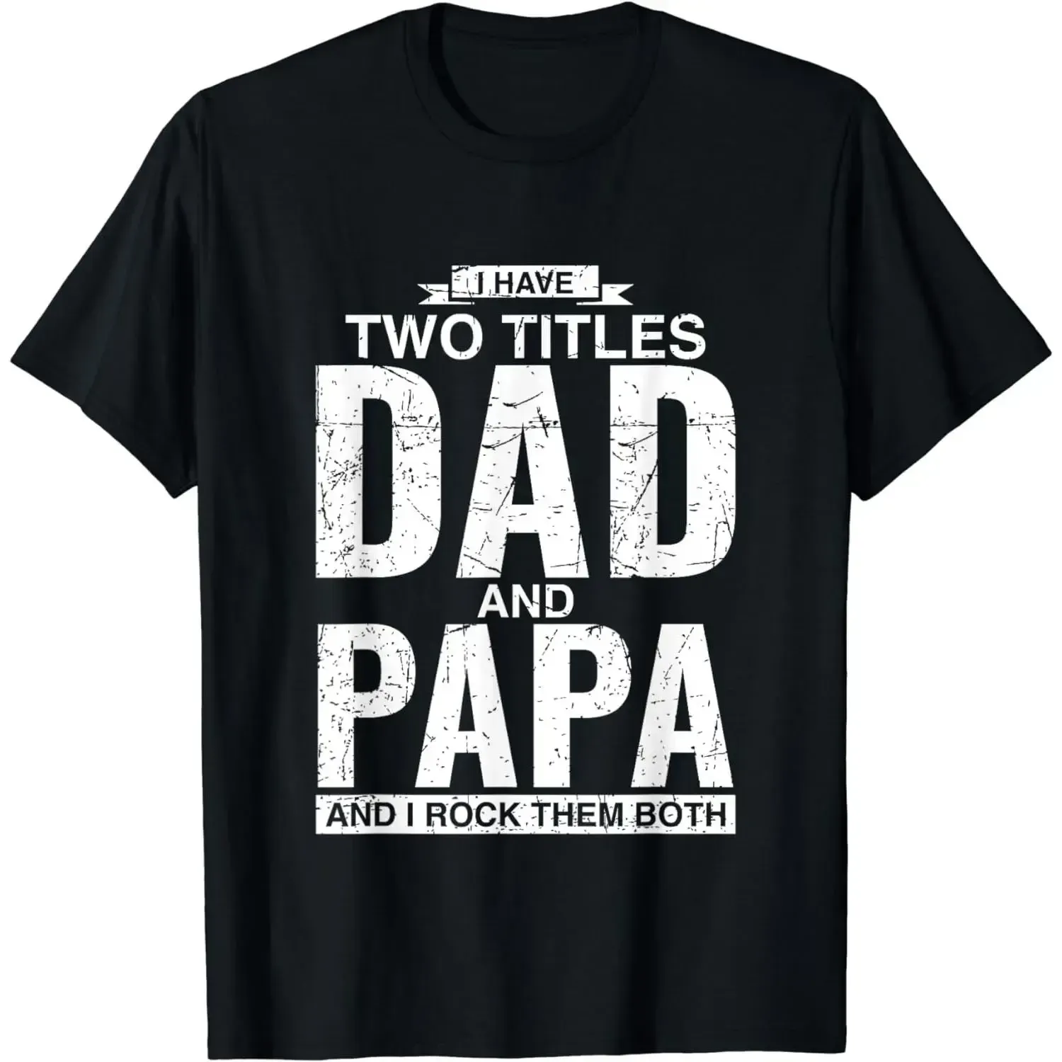 Cool Dad And Papa Double Title Rocking T-Shirt For Awesome Fathers Father's Day Gift