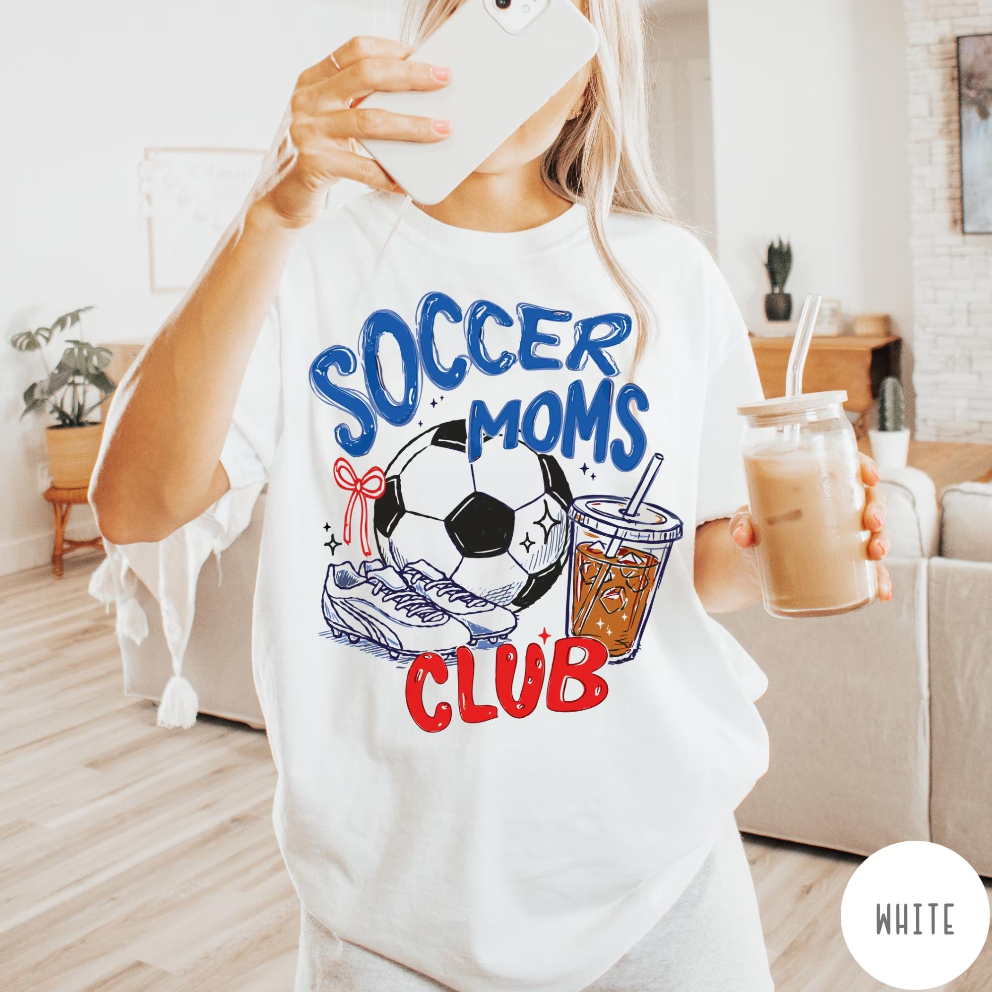 Soccer Moms Club T-Shirt Trendy Gameday Doodle Tee Sports Mom Gifts