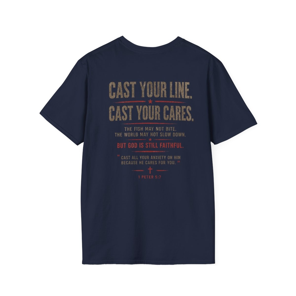 Clock Out Cast Out Christian Fishing Graphic Tee