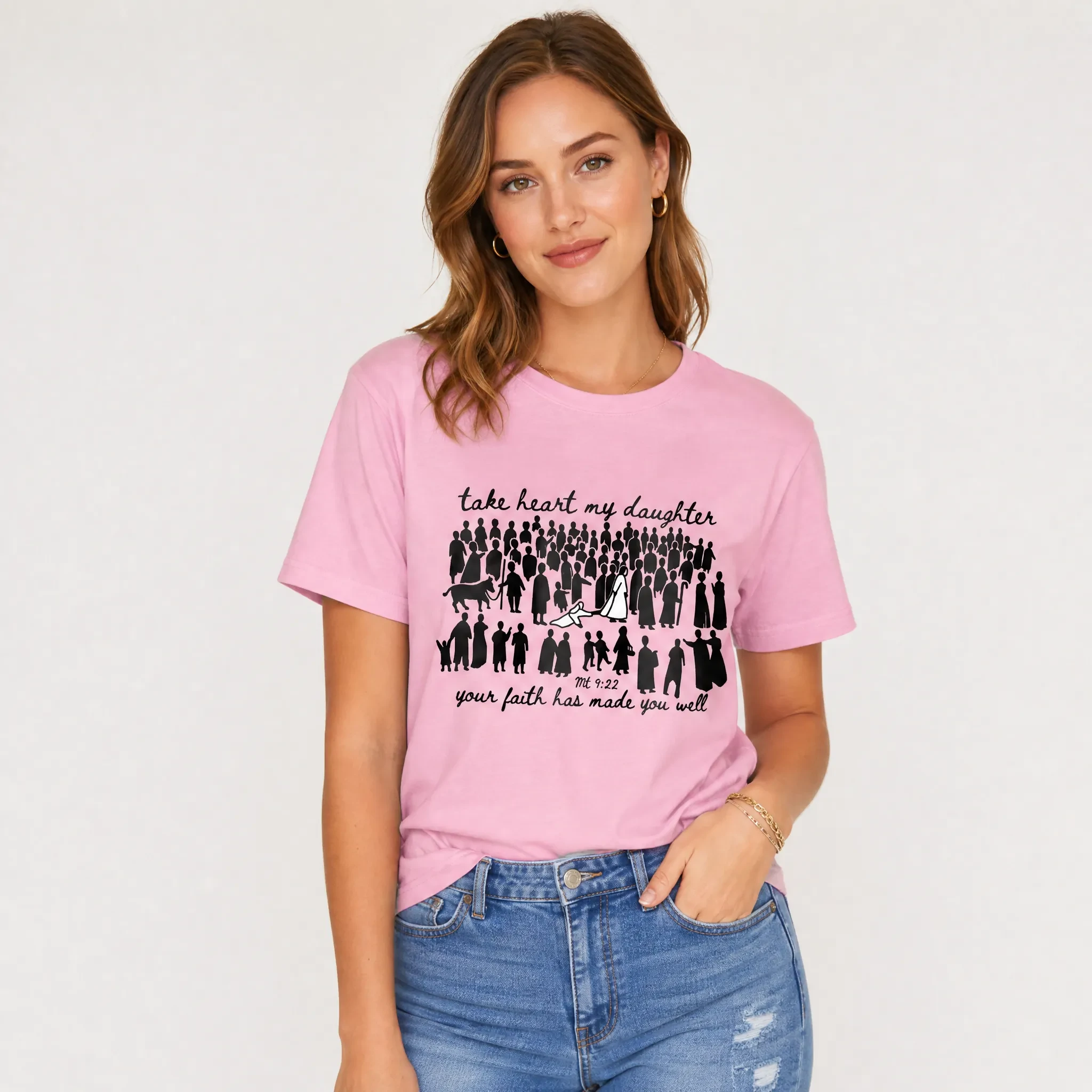 Jesus Christian Shirt For Women Take Heart My Daughter Premium Christian Tee