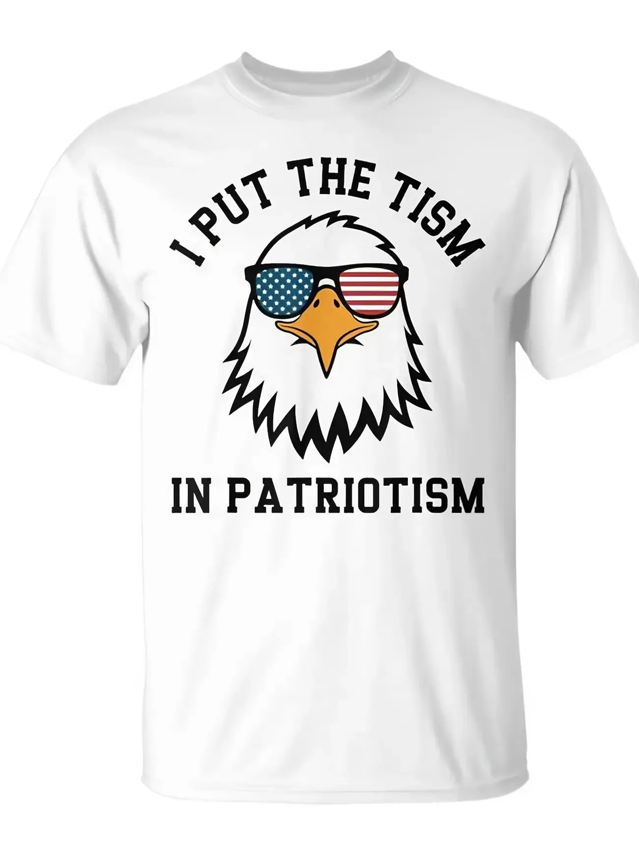 Put The Tism In Patriotism Athletic Eagle T-Shirt Funny Summer Trendy Streetwear