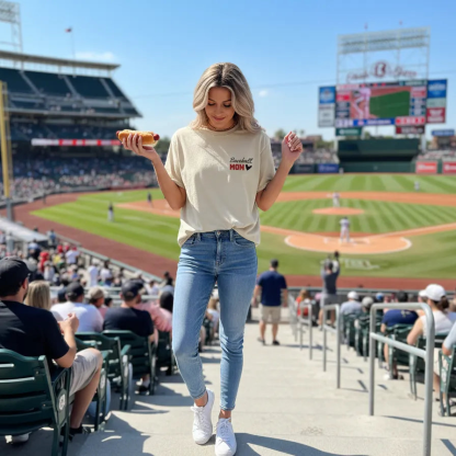 Personalized Baseball Mom T-Shirt with Kids Name and Number Gift for Sports Mom