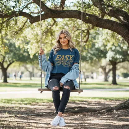 Easy Tiger Comfort T-Shirt Vintage Distressed Tiger Tee Trendy Grunge Indie Boho Shirt