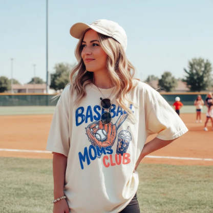 Baseball Moms Club T-Shirt Gameday Doodle Baseball Tee Sports Mom Gift