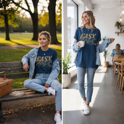 Easy Tiger Comfort T-Shirt Vintage Distressed Tiger Tee Trendy Grunge Indie Boho Shirt