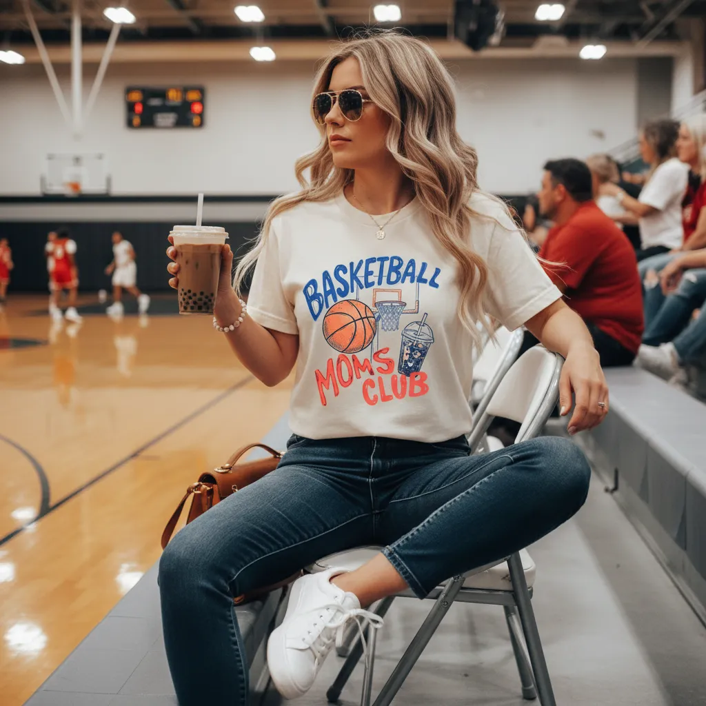 Basketball Moms Club T-Shirt Gameday Trendy Basketball Shirt Sports Mom Gifts