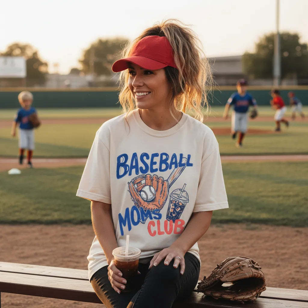 Baseball Moms Club T-Shirt Gameday Doodle Baseball Tee Sports Mom Gift