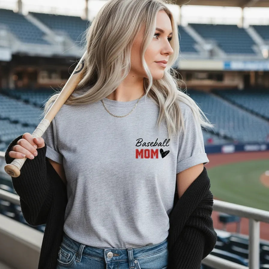 Personalized Baseball Mom T-Shirt with Kids Name and Number Gift for Sports Mom