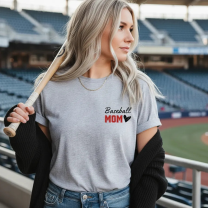 Personalized Baseball Mom T-Shirt with Kids Name and Number Gift for Sports Mom