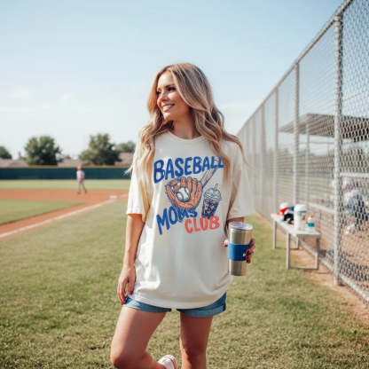 Baseball Moms Club T-Shirt Gameday Doodle Baseball Tee Sports Mom Gift