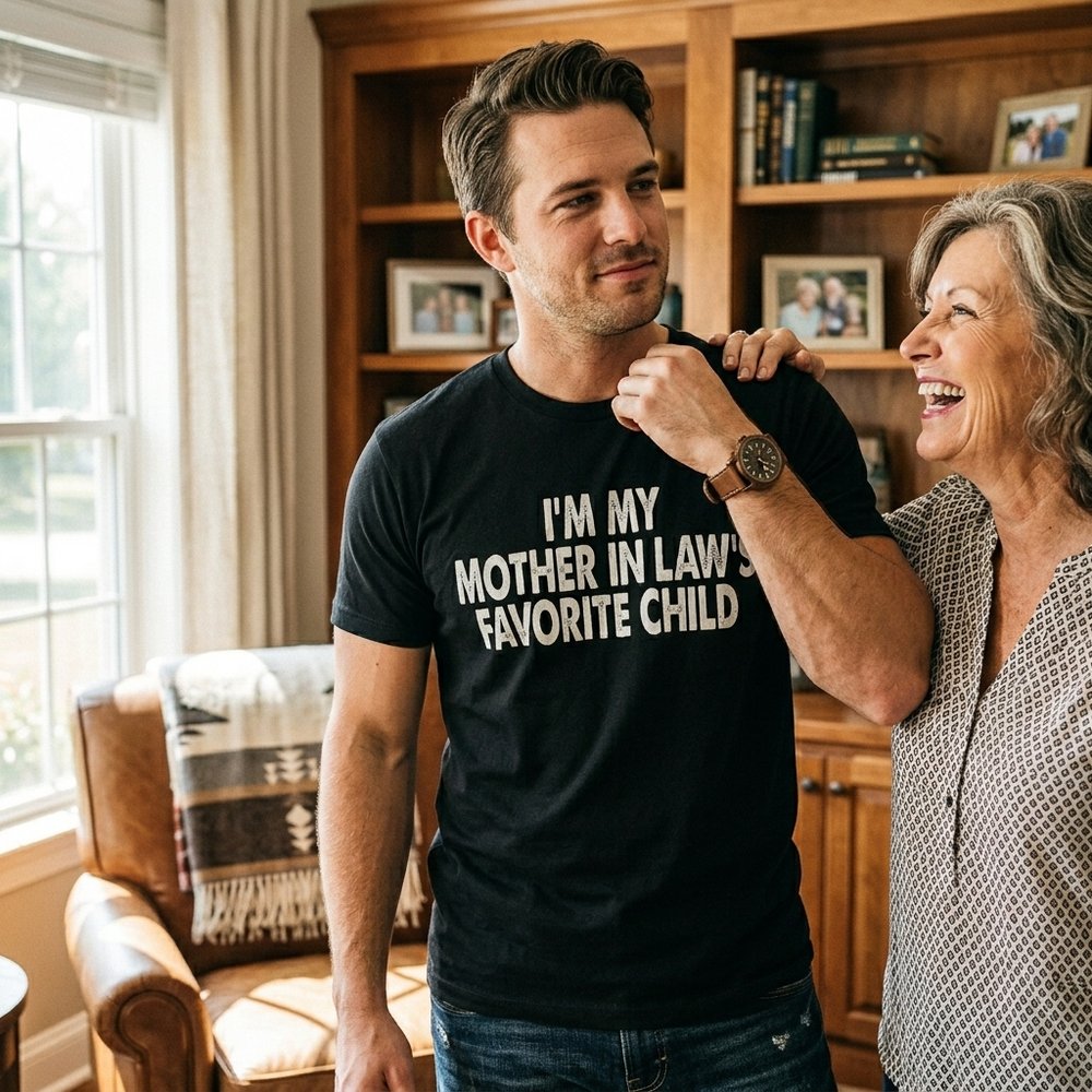 I'm My Mother In Law's Favorite Child Tee Funny Parent Men Women T-Shirt Mother's Day Outfit
