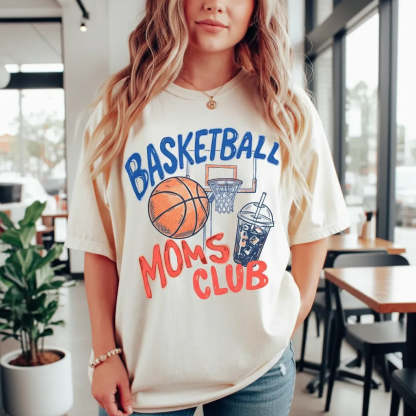Basketball Moms Club T-Shirt Gameday Trendy Basketball Shirt Sports Mom Gifts
