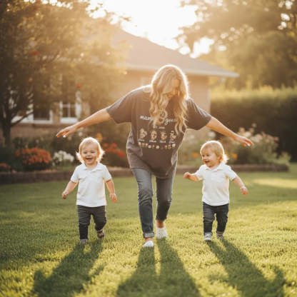 Personalized Mom Duck Shirt With Kids Names Mama Goose Family Shirt Gift for Mom