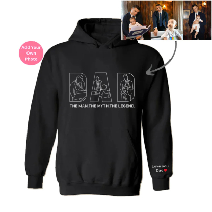 👨‍👧‍👦 Custom Dad & Kids Silhouette Sweatshirt –Embroidered from Your Photo – Perfect Father's Day or Birthday Gift