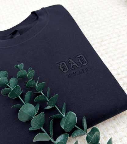Custom Embroidered Dad Sweatshirt | New Dad, Husband Gift (Est. Date)