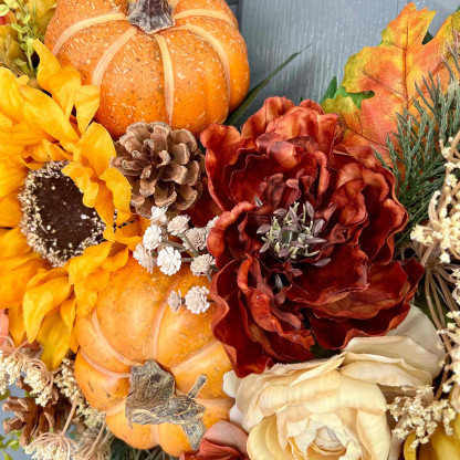 Elegant Fall Wreath – Country Farmhouse Front Door Autumn Decor