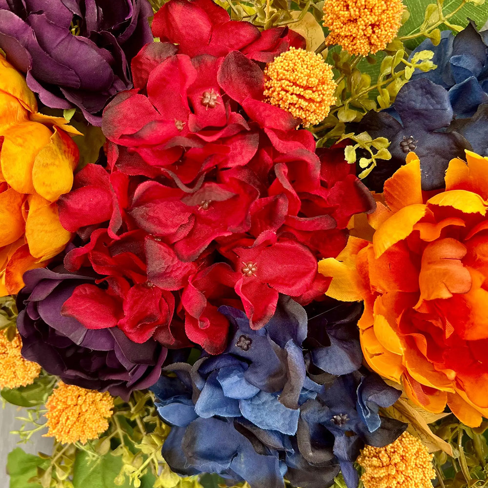 Elegant Autumn Peony Wreath – Front Door Fall Decoration