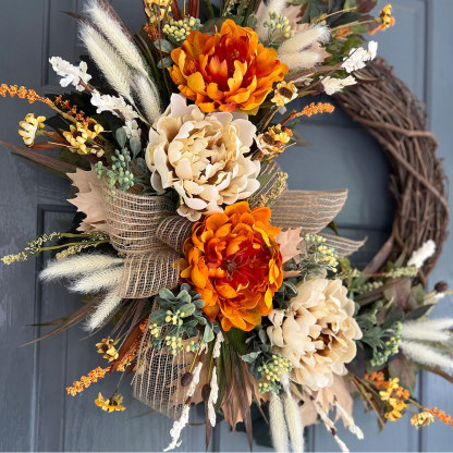 Farmhouse Fall Hydrangea Wreath – Everyday Front Door Decoration