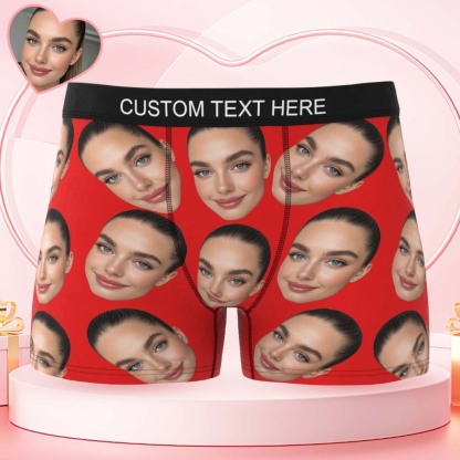 Custom Big Face Boxer Personalized Boxer Briefs Gift for Boyfriend Valentine's Gift
