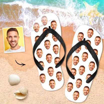 Custom Flip Flops Personalized White Flip Flops Summer Beach Slide Sandals