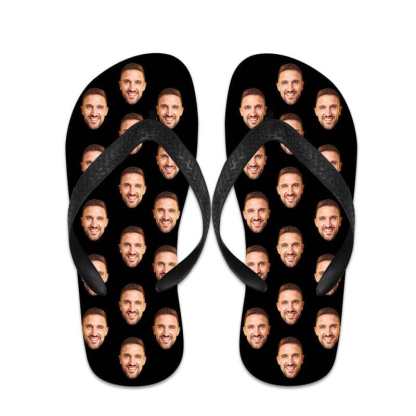 Custom Flip Flops Personalized Black Flip Flops Summer Beach Slide Sandals