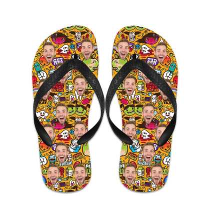 Custom Face Flip Flops Personalized Cartoon Flip Flops Summer Beach Slide Sandals