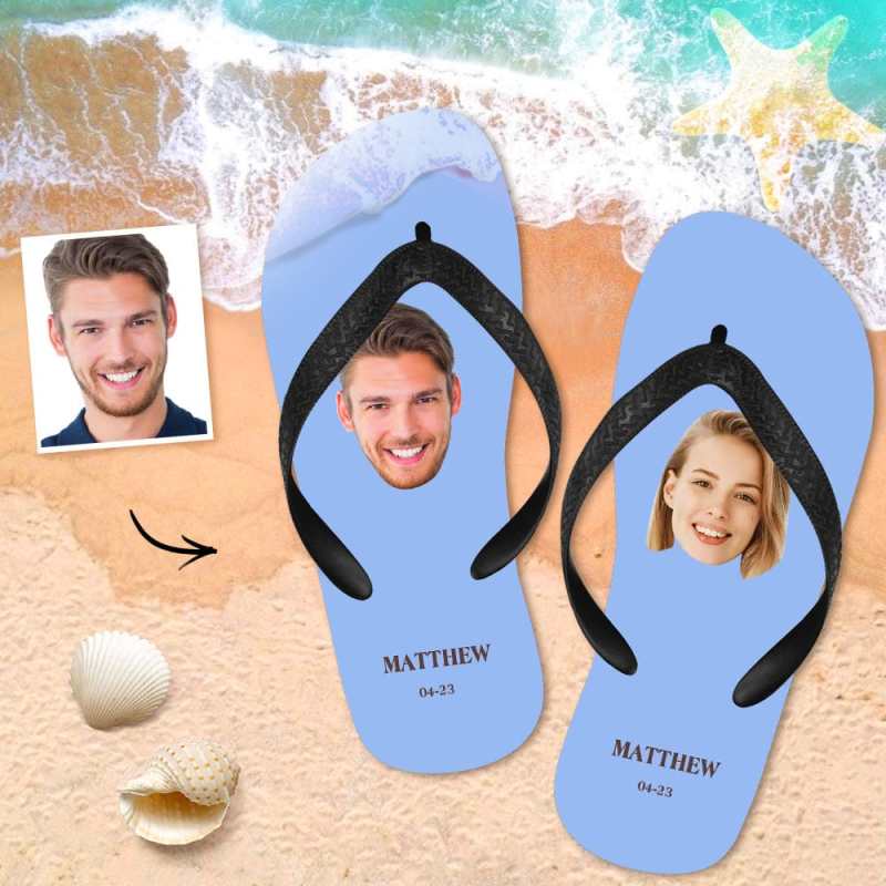 Custom Flip Flops Personalized Name Flip Flops Summer Beach Slide Sandals