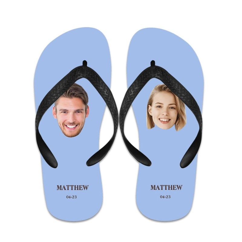 Custom Flip Flops Personalized Name Flip Flops Summer Beach Slide Sandals