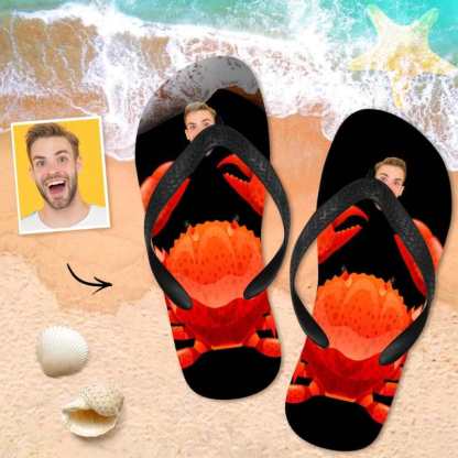 Custom Flip Flops Personalized Crab Flip Flops Summer Beach Slide Sandals