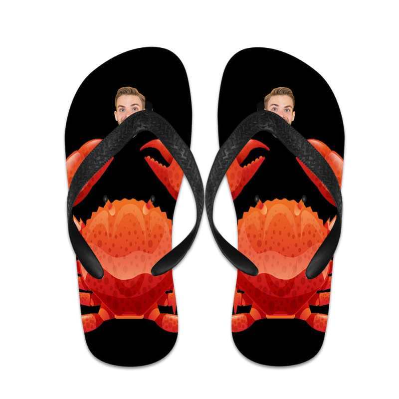Custom Flip Flops Personalized Crab Flip Flops Summer Beach Slide Sandals