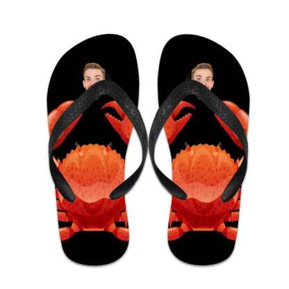 Custom Flip Flops Personalized Crab Flip Flops Summer Beach Slide Sandals