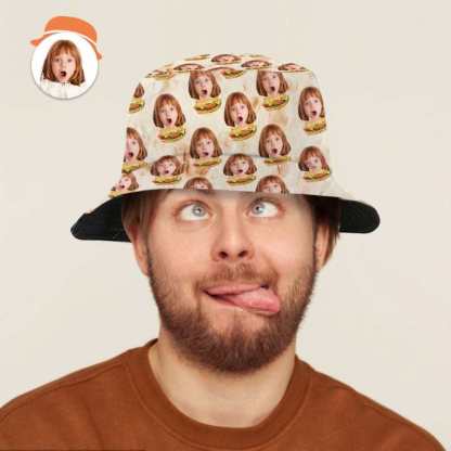 Photo Bucket Hat Custom Bucket Hats Hamburger Fisherman Hat Gifts For Him