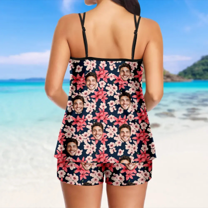  Custom Blanket Personalized Minime Pillow Makemesurprise 1/7  Custom Tankini Two Piece Swimsuit Two Piece For Women Hawaiian Style Sling Swimsuit With Swimming Trunks